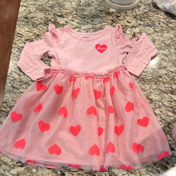 Cat & Jack Other - Cat & Jack Pink Valentine Dress with Heart Accents